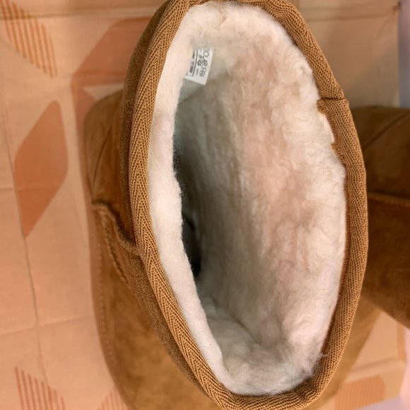 Koolaburra by UGG Womens Koola Short Suede Faux Fur Lined Boots Chestnut 9W NWOB - Picture 10 of 11